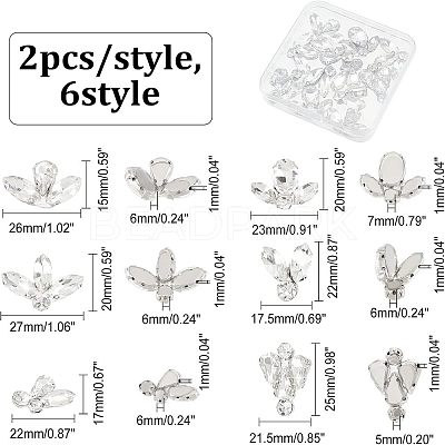 12Pcs 6 Style Sew on Rhinestone RGLA-FG0001-04-1