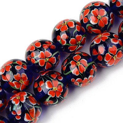 Handmade Lampwork Beads Strands LAMP-N021-012-1