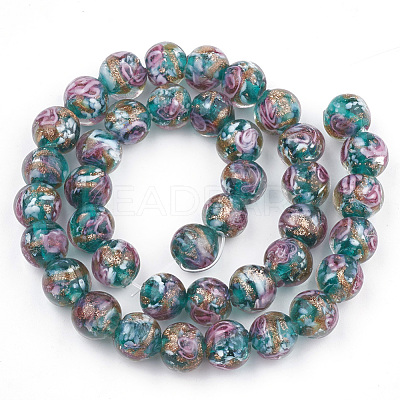 Handmade Gold Sand Lampwork Beads LAMP-T006-09D-1