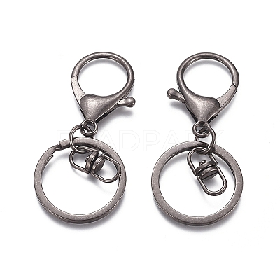 Iron Alloy Lobster Claw Clasp Keychain X-KEYC-D016-B-1