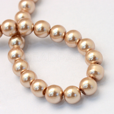 Baking Paint Pearlized Glass Pearl Round Bead Strands X-HY-Q003-6mm-11-1