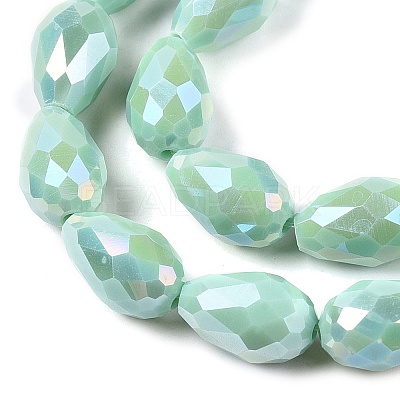Opaque Solid Color Electroplate Glass Beads Strands LS-EGLA-N013-P10mm-B14-1