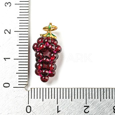 Natural Garnet Round Cluster Pendants G-D094-07G-1