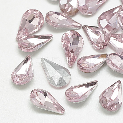 Pointed Back Glass Rhinestone Cabochons RGLA-T082-6x10mm-10-1