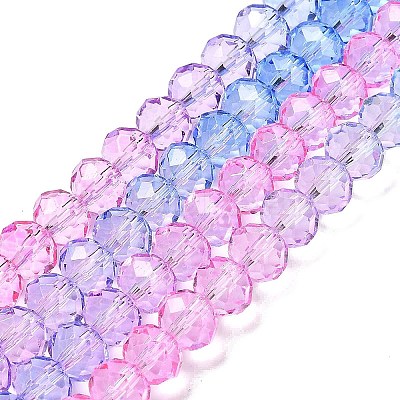 Transparent Painted Glass Beads Strands DGLA-A034-T8mm-A08-1