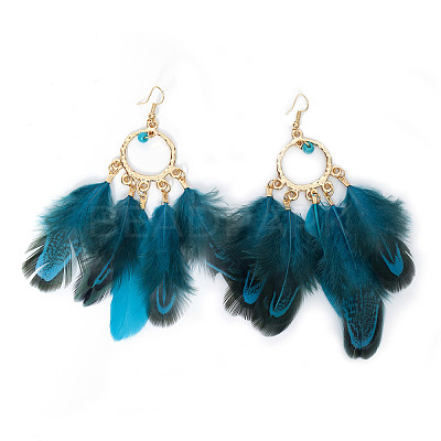 Alloy Feather Chandelier Earrings FS-WGC79E4-02-1