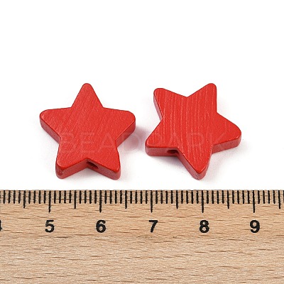 Spray Painted Wood Beads WOOD-F017-01C-1