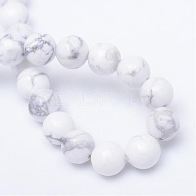 Round Natural Howlite Bead Strands G-R345-8mm-18-1