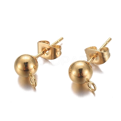 304 Stainless Steel Stud Earring Findings X-STAS-P148-07G-B-1
