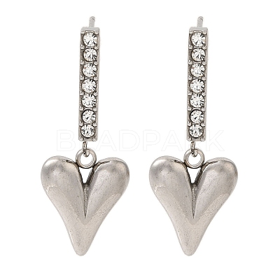 304 Stainless Steel Inlay Rhinestone Stud Earrings for Women EJEW-M024-06C-P-1