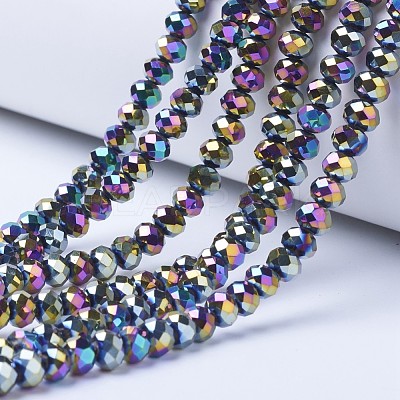 Electroplate Transparent Glass Beads Strands EGLA-A034-T8mm-UA07-1