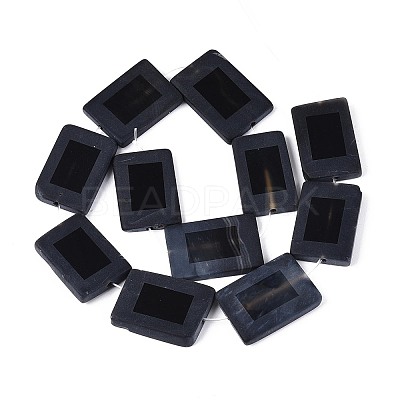 Dyed & Heated Natural Black Agate Beads Strands G-T144-25B-02-1