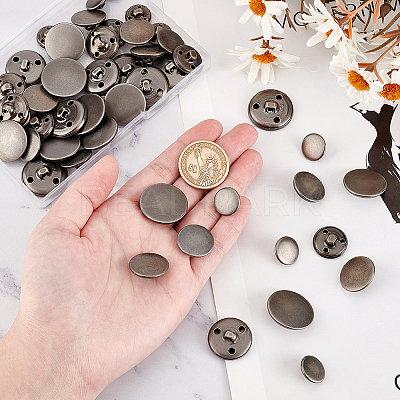 50Pcs 5 Styles 3-Hole Brass Buttons BUTT-OC0001-47B-1