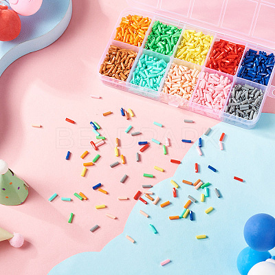 80G 10 Colors Baking Paint Glass Twist Bugle Beads SEED-TA0001-47-1