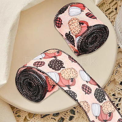 Pumpkin Pattern Polyester Ribbon OCOR-WH20003-66-1