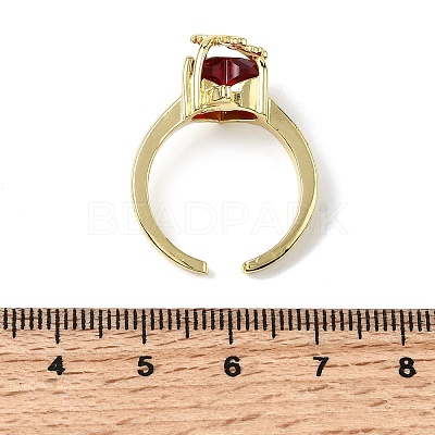 Glass Cuff Open Rings RJEW-P178-01D-G-1