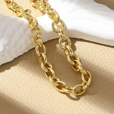 Brass Ring Link Chain Bracelets for Women Men BJEW-K273-09G-1