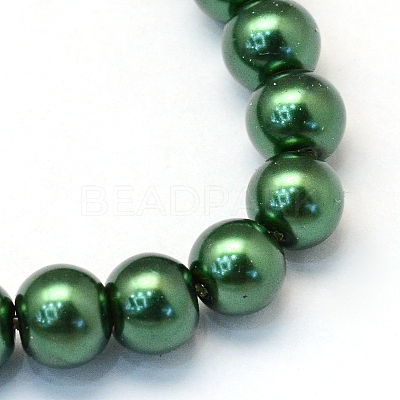Baking Paint Pearlized Glass Pearl Round Bead Strands X-HY-Q003-6mm-75-1