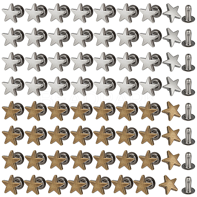 12 Bags 2 Colors Zinc Alloy Decorative Rivets FIND-FG0005-52A-1