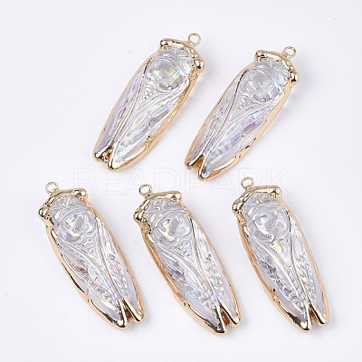 Electroplate Glass Big Pendants G-S344-49-1