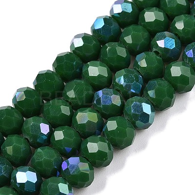 Electroplate Opaque Solid Color Glass Beads Strands EGLA-A044-P6mm-L09-1