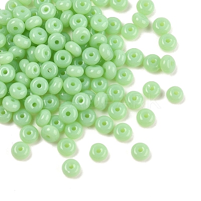Imitation Jade Glass Seed Beads SEED-Q038-01E-1