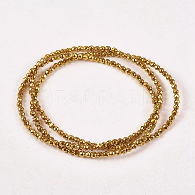 Electroplate Non-magnetic Synthetic Hematite Beads Strands G-J169B-2mm-04-1