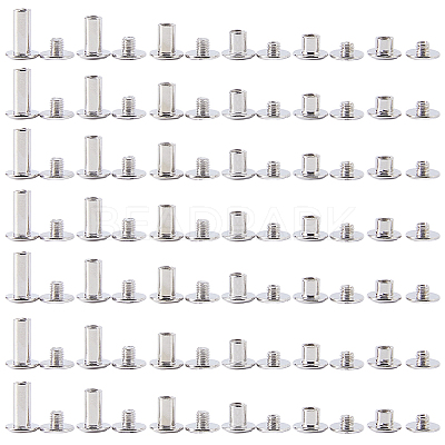 90Pcs 6 Styles Steel Snap Rivet Butt Screw STAS-CP0001-07-1