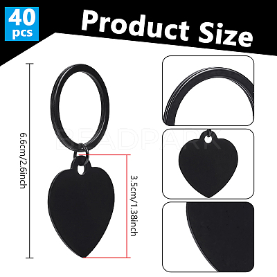 40Pcs Heart Aluminum Pendants KEYC-NB00037-1