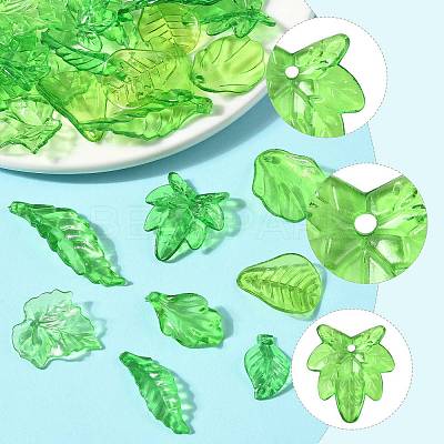 80Pcs 8 Styles Transparent Acrylic Pendants OACR-FS0002-34-1
