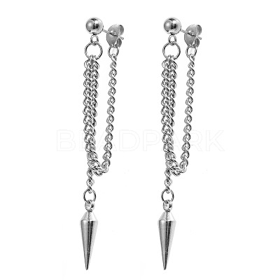 304 Stainless Steel Dangle Stud Earrings WGF9E4F-02-1