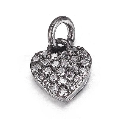 Brass Micro Pave Cubic Zirconia Charms ZIRC-P060-41B-1