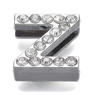 Alloy Letter Slide Charms RB-F034-01Z-P-RS-1