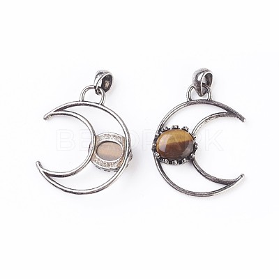 Natural Tiger Eye Pendants G-F639-07H-1