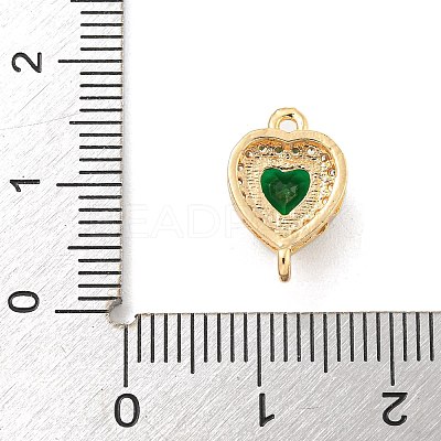 Brass Pave Cubic Zirconia Connector Charms KK-Z072-06G-04-1