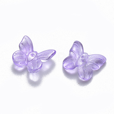 Transparent Spray Painted Glass Charms GLAA-T016-21B-1