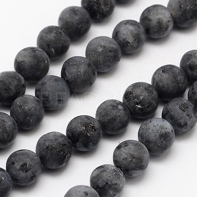 Natural Larvikite Beads Strands G-D692-8mm-1