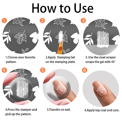 Stainless Steel DIY Nail Art Templates MRMJ-WH0092-033-1