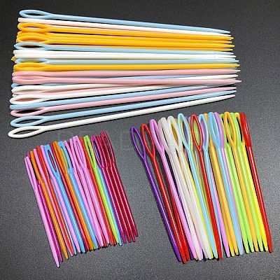 90Pcs Plastic Sewing Needles PW-WGA98C9-01-1