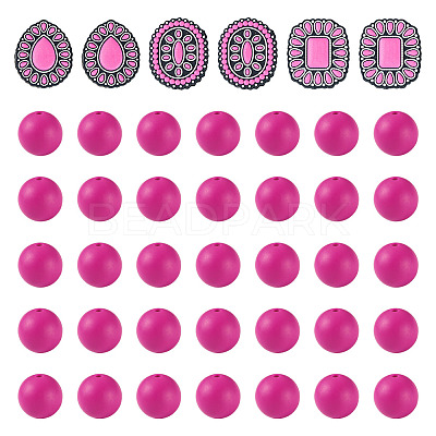 56Pcs 4 Styles Silicone Beads FIND-TA0010-75D-1