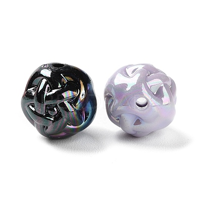 UV Plating Rainbow Iridescent Acrylic Beads SACR-A006-08A-1