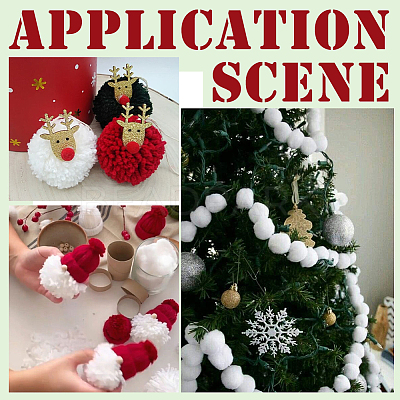24Pcs 2 Styles Wool Soft Pompom Ball DIY-SC0031-39-1