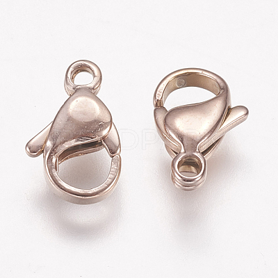 Ion Plating(IP) 304 Stainless Steel Lobster Claw Clasps STAS-P185-11-RG-1