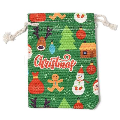 Christmas Theme Cloth Printed Storage Bags ABAG-F010-02A-02-1