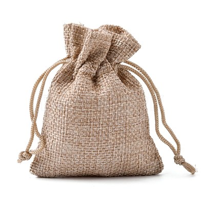 Burlap Packing Pouches Drawstring Bags X-ABAG-Q050-7x9-01-1
