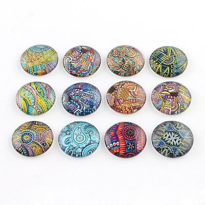 Half Round/Dome Pattern Glass Flatback Cabochons for DIY Projects X-GGLA-Q037-12mm-35-1