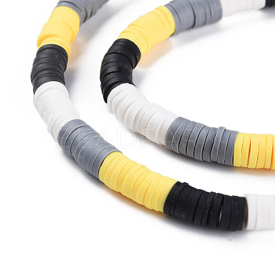 Fixed 4 Color Handmade Polymer Clay Bead Strands CLAY-S096-029B-1