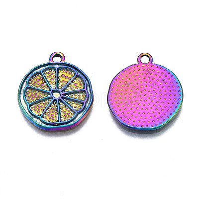 Rainbow Color Alloy Pendants Enamel Settings PALLOY-S180-312-1