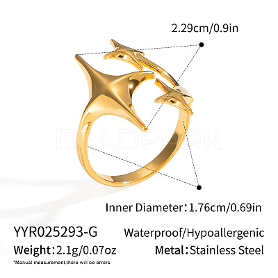 304 Stainless Steel Adjustable Cuff Open Rings for Women SQ1302-1-1