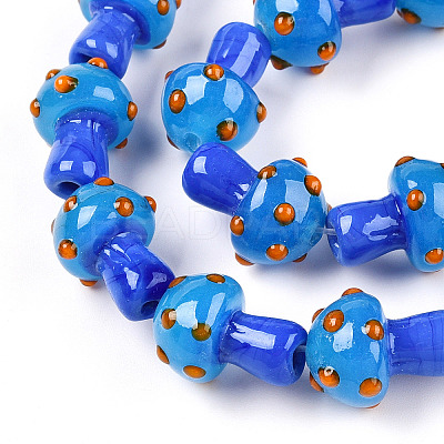 Handmade Lampwork Beads Strands X-LAMP-N024-09B-1